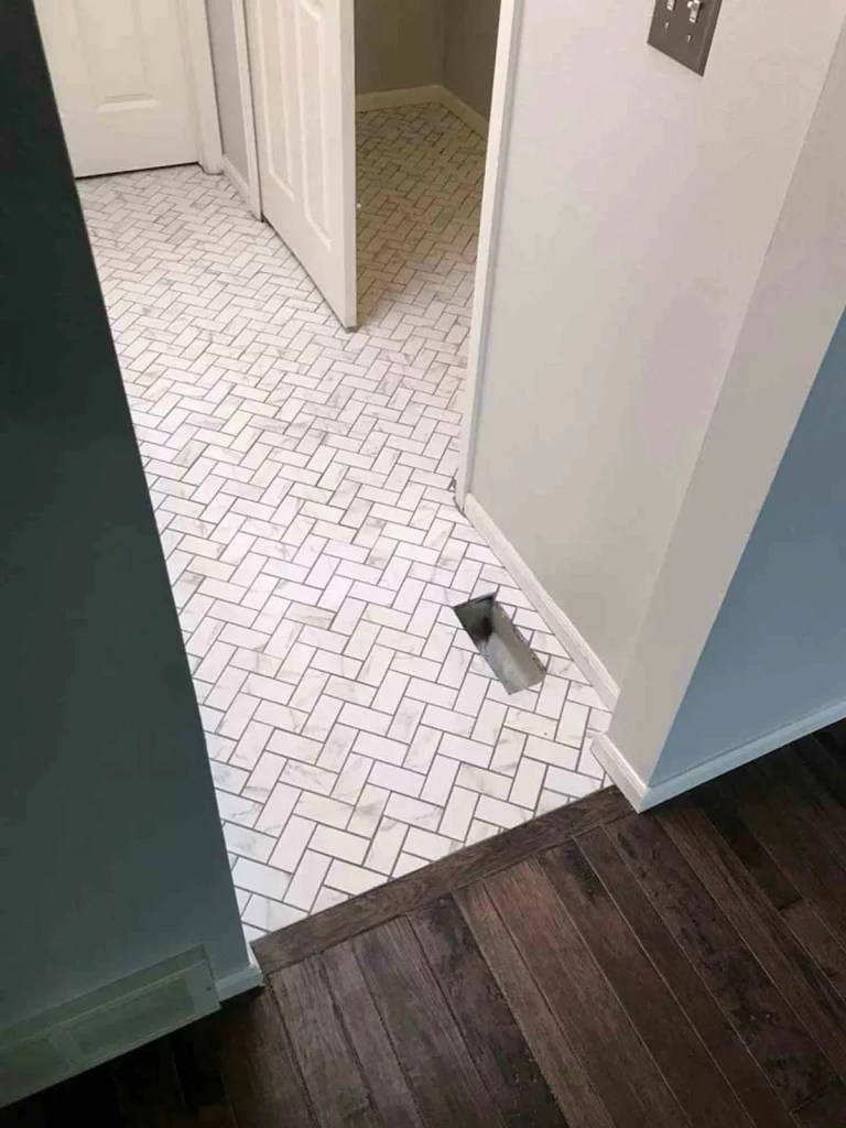 Hexagon tile flooring in hallway, Orlando FL home