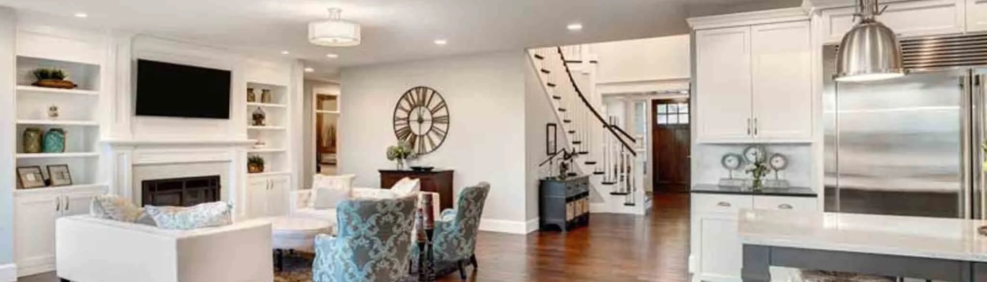 Living room hardwood floor installation, Orlando FL home renovation
