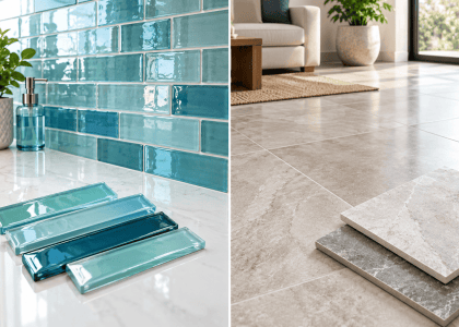glass tile vs porcelain tile