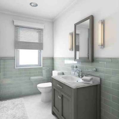 Bathroom vanity and gray tile flooring remodel, Orlando FL